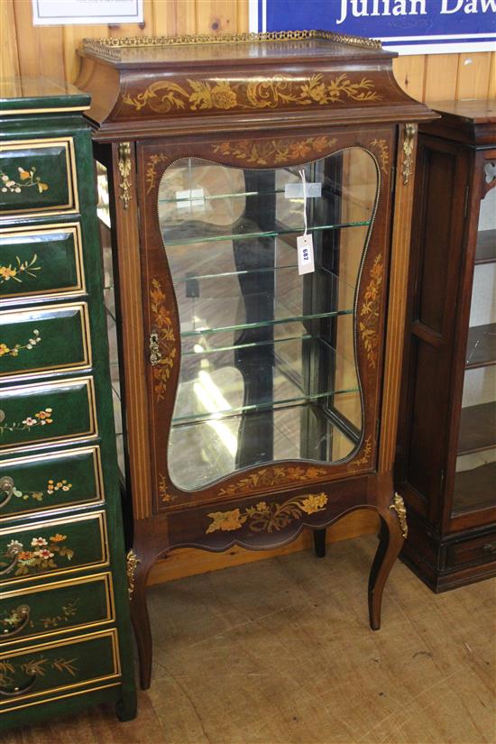 Edwardian inlaid mahogany display cabinet